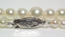 Load image into Gallery viewer, Vintage Mikimoto cultured Akoya pearl &amp; 10ct white gold necklace in original box
