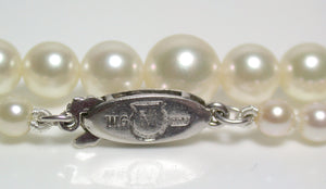 Vintage Mikimoto cultured Akoya pearl & 10ct white gold necklace in original box