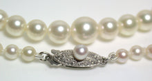 Load image into Gallery viewer, Vintage Mikimoto cultured Akoya pearl &amp; 10ct white gold necklace in original box