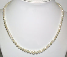 Load image into Gallery viewer, Vintage Mikimoto cultured Akoya pearl &amp; 10ct white gold necklace in original box