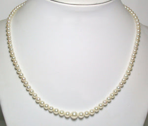 Vintage Mikimoto cultured Akoya pearl & 10ct white gold necklace in original box