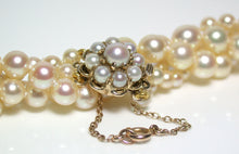 Load image into Gallery viewer, AAA vintage double Akoya pearl &amp; 9ct yellow gold necklace
