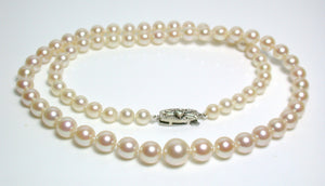 5-8.5mm Akoya pearl necklace & 9ct white gold diamond clasp