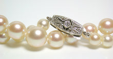Load image into Gallery viewer, 5-8.5mm Akoya pearl necklace &amp; 9ct white gold diamond clasp