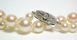 5-8.5mm Akoya pearl necklace & 9ct white gold diamond clasp