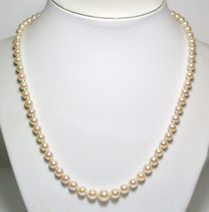 5-8.5mm Akoya pearl necklace & 9ct white gold diamond clasp