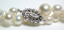 Load image into Gallery viewer, Vintage 5.5-8.5mm Akoya pearl necklace &amp; 9ct white gold diamond clasp
