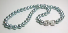 Load image into Gallery viewer, 7.5mm silver-blue Akoya pearl necklace &amp; sterling silver clasp