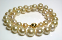 Load image into Gallery viewer, 9-13mm AA+ Golden South Sea pearl &amp; 18ct gold necklace