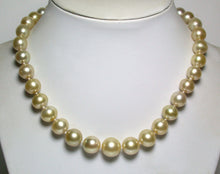 Load image into Gallery viewer, 9-13mm AA+ Golden South Sea pearl &amp; 18ct gold necklace