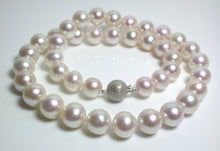 Load image into Gallery viewer, 9.5-11mm white pearl &amp; 18ct white gold necklace
