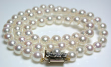 Load image into Gallery viewer, 6-6.5mm Akoya pearl necklace with antique diamond &amp; pearl clasp