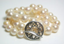 Load image into Gallery viewer, Vintage 7.5-9mm cultured Akoya pearl necklace &amp; sterling silver toggle clasp