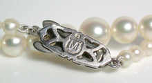 Load image into Gallery viewer, Vintage Mikimoto cultured Akoya pearl &amp; silver necklace in original box