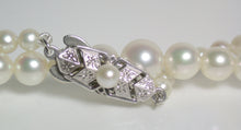 Load image into Gallery viewer, Vintage Mikimoto cultured Akoya pearl &amp; silver necklace in original box