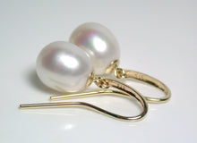 Load image into Gallery viewer, 10x11.5mm white freshwater pearl &amp; 9 carat gold earrings