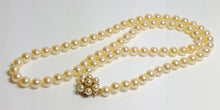 Load image into Gallery viewer, 6.5-7mm golden Akoya necklace &amp; 9ct gold pearl-set clasp