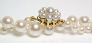 Vintage 3.4-7.2mm Akoya pearl & 9ct gold necklace