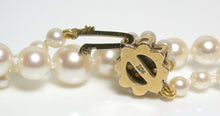 Load image into Gallery viewer, Vintage 3.4-7.2mm Akoya pearl &amp; 9ct gold necklace