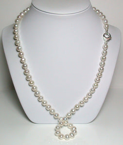 25" white 8-8.5mm freshwater pearl & sterling silver necklace