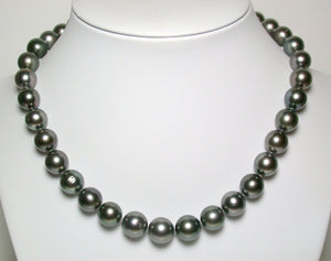 9.8-11.9mm Tahitian pearl & 9ct gold necklace