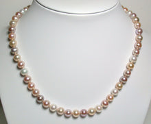 Load image into Gallery viewer, 6.5-7.5mm multicolour pearl &amp; 9 carat gold necklace