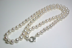 25" white 8-8.5mm freshwater pearl & sterling silver necklace