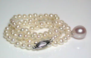 11x12mm pink drop freshwater pearl & 9ct gold pendant necklace