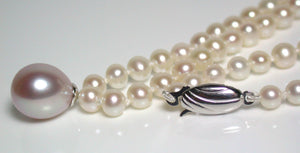 11x12mm pink drop freshwater pearl & 9ct gold pendant necklace