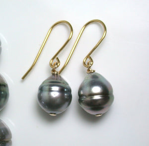 8-10mm Tahitian pearl 9 carat gold necklace & earrings