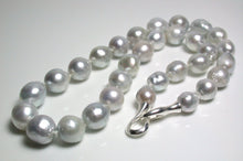 Load image into Gallery viewer, Grey 9-11.5mm South Sea pearl &amp; sterling silver necklace