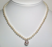 Load image into Gallery viewer, 11x12mm pink drop freshwater pearl &amp; 9ct gold pendant necklace