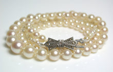 Load image into Gallery viewer, Vintage AAA 2.5-6.6mm Akoya pearl necklace &amp; diamond clasp