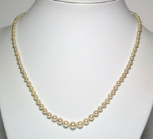 Load image into Gallery viewer, Vintage AAA 2.5-6.6mm Akoya pearl necklace &amp; diamond clasp