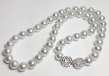 Load image into Gallery viewer, Silver grey 8.5-9mm South Sea pearl &amp; sterling silver necklace