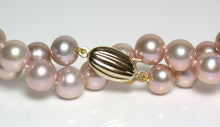 Load image into Gallery viewer, 8-8.5mm pink-gold pearl &amp; 9 carat gold necklace