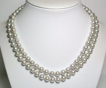Load image into Gallery viewer, 7.5-8mm silver grey Akoya necklace &amp; vintage 9ct gold clasp