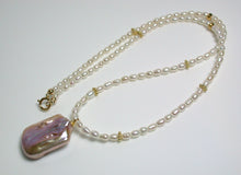 Load image into Gallery viewer, 17mm baroque freshwater pearl &amp; gold filled pendant necklace