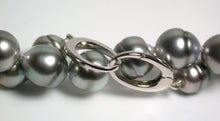 Load image into Gallery viewer, 10x11.5mm Tahitian pearl &amp; sterling silver necklace