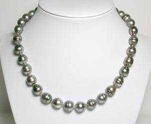 10x11.5mm Tahitian pearl & sterling silver necklace