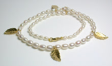 Load image into Gallery viewer, AAA quality white oval freshwater pearl &amp; gold vermeil necklace
